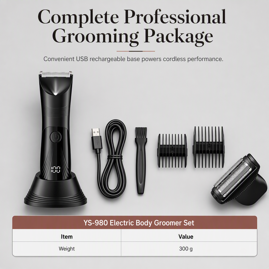 🧔 2-in-1 Men’s Body Hair Groomer – Smooth, Safe & Easy Grooming