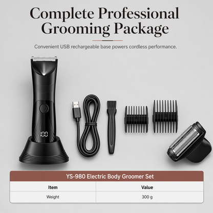 🧔 2-in-1 Men’s Body Hair Groomer – Smooth, Safe & Easy Grooming