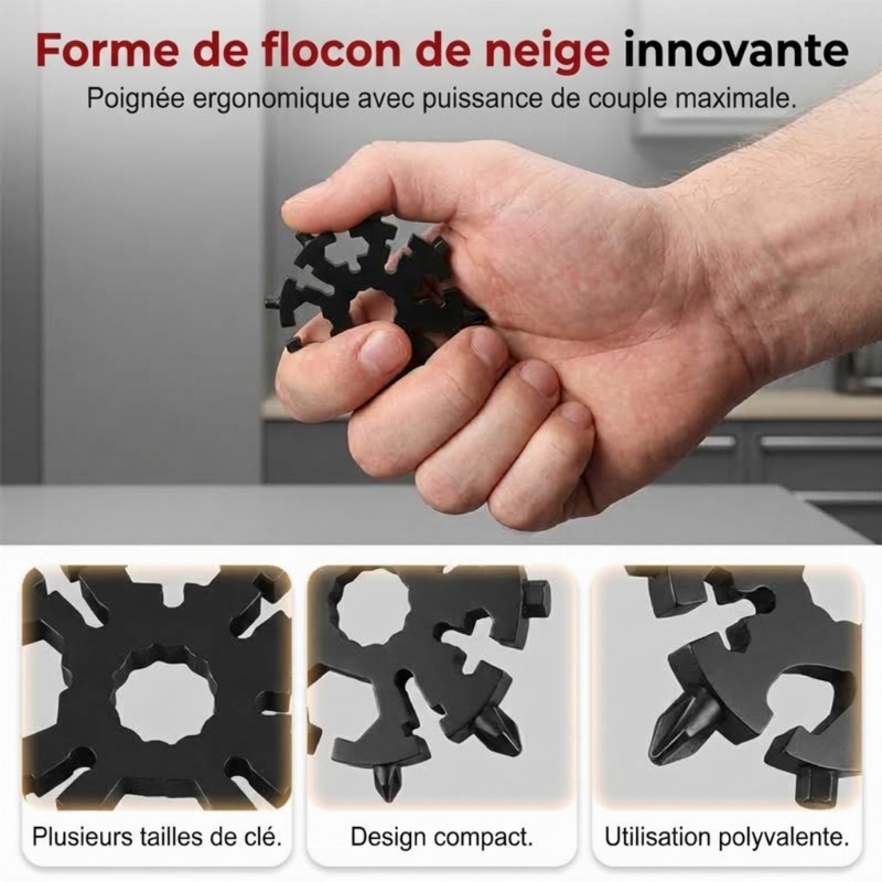 ⏳Limited-time 50% off⏰20-in-1 Pocket Snowflake Tool, Multi-functional Hand Tool For Daily Repairs🔧