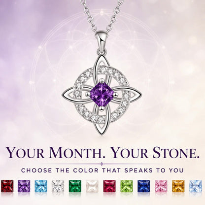 ☘️ Celtic Knot Birthstone Necklace – Personalized Elegance for Every Look