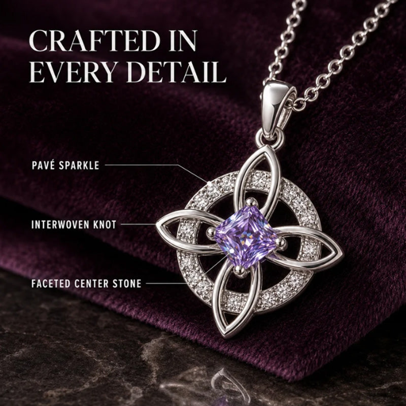 ☘️ Celtic Knot Birthstone Necklace – Personalized Elegance for Every Look