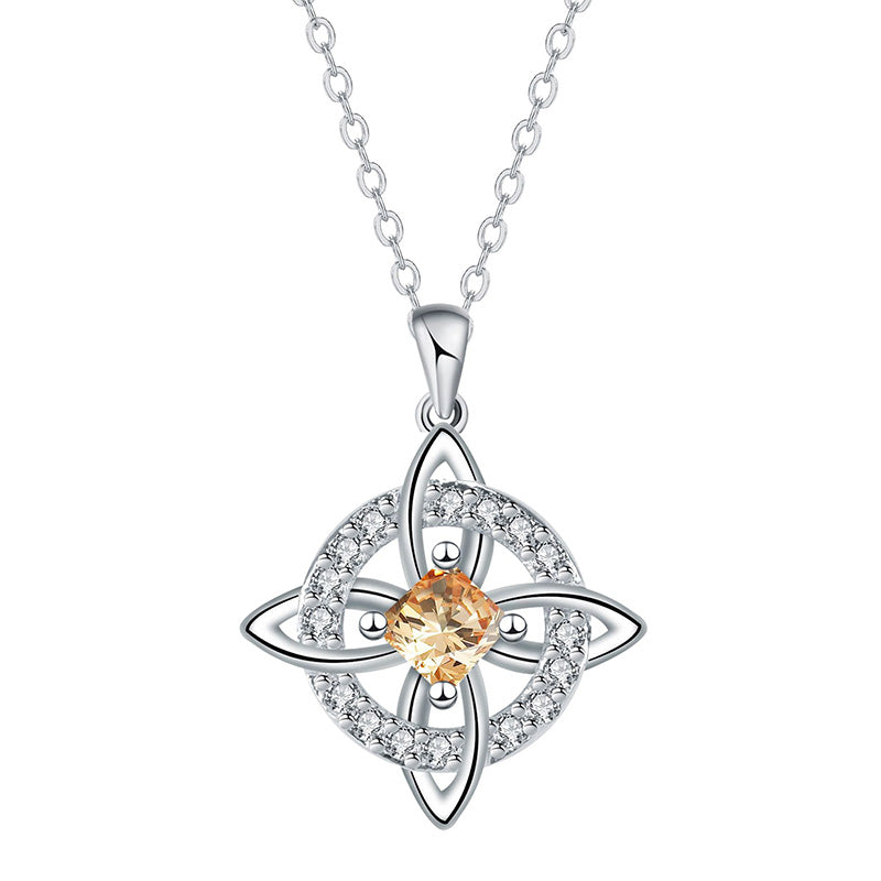 ☘️ Celtic Knot Birthstone Necklace – Personalized Elegance for Every Look