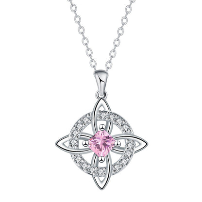 ☘️ Celtic Knot Birthstone Necklace – Personalized Elegance for Every Look