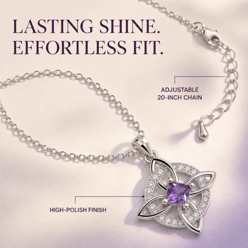 ☘️ Celtic Knot Birthstone Necklace – Personalized Elegance for Every Look
