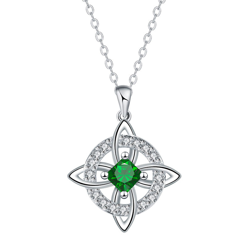 ☘️ Celtic Knot Birthstone Necklace – Personalized Elegance for Every Look