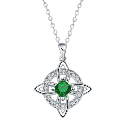☘️ Celtic Knot Birthstone Necklace – Personalized Elegance for Every Look