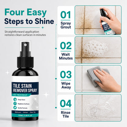 🛡️Gentle on Tiles, Deep Cleaning🧽 Grout Stain Remover Spray – Protects Tile Shine | Perfect for Delicate Tiles, Removes Grime While Preserving Original Luster ✨