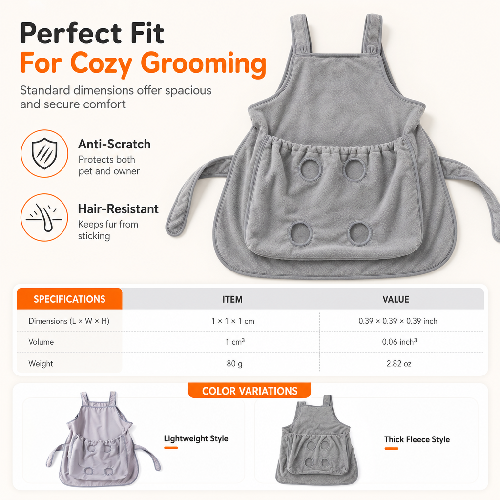 ⏳Time-Limited Special⏰Hair Resistant Pet Cuddling Apron with Leg Holes – Anti-Scratch Grooming Apron 🐈✨