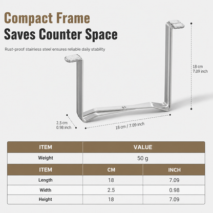 Foldable Stainless Steel Trash Bag Holder for Kitchen & Desktop