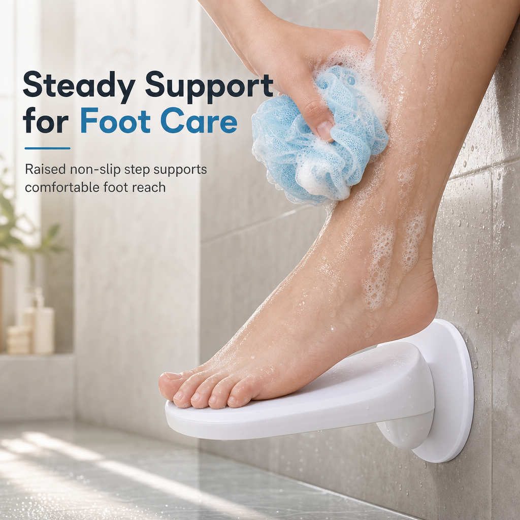 Bathroom Suction Cup Shower Footrest Step