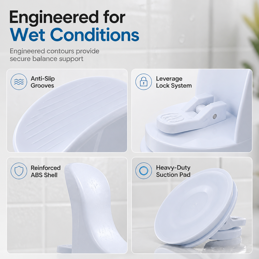 Bathroom Suction Cup Shower Footrest Step