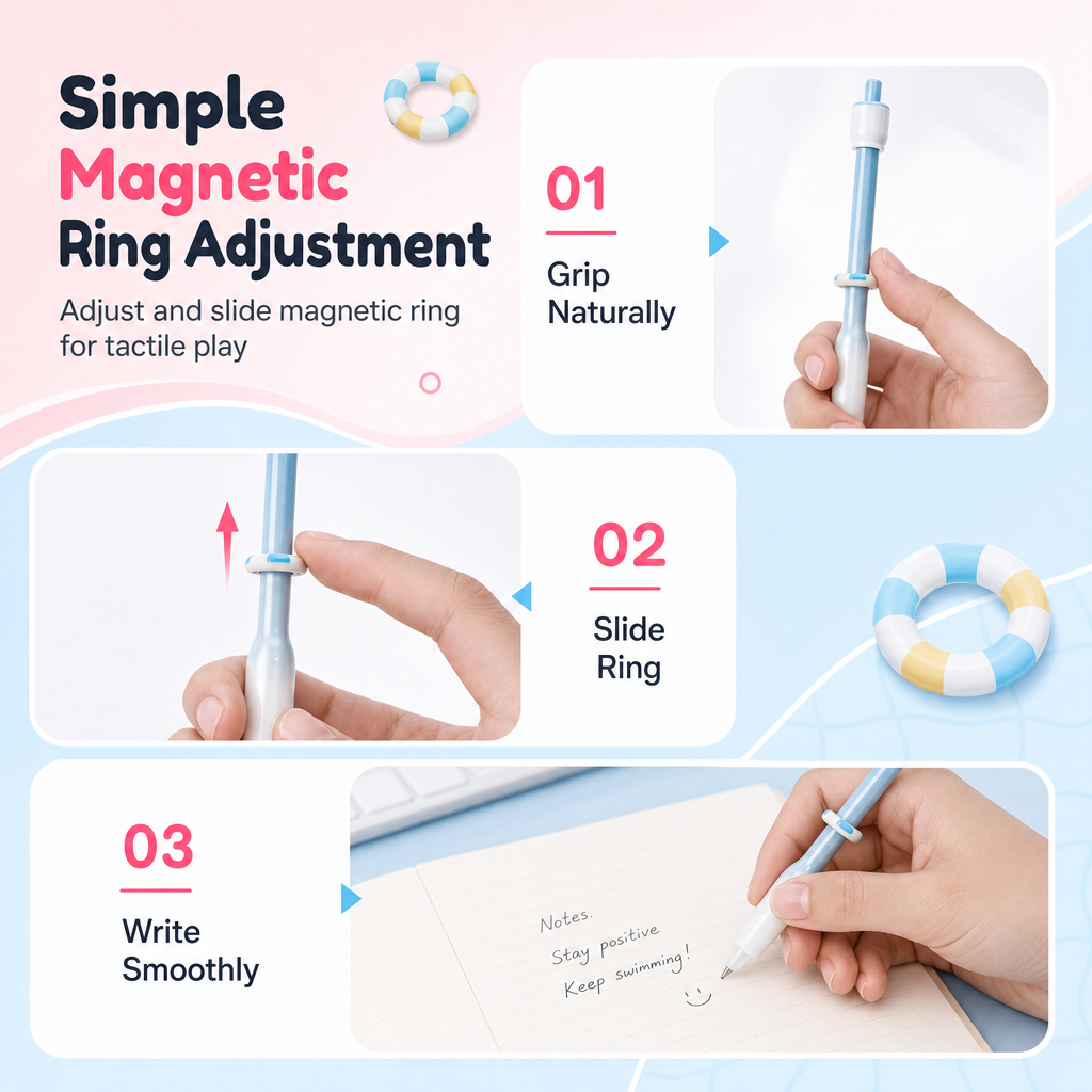 Creative Magnetic Swim Ring Stress Relief Gel Pen
