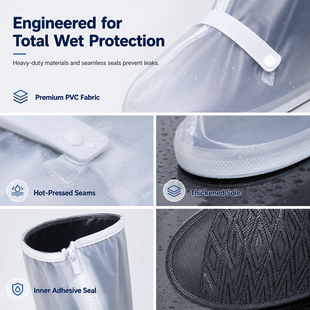 🌧️ Waterproof High-Top Shoe Covers – Rain & Mud Protection