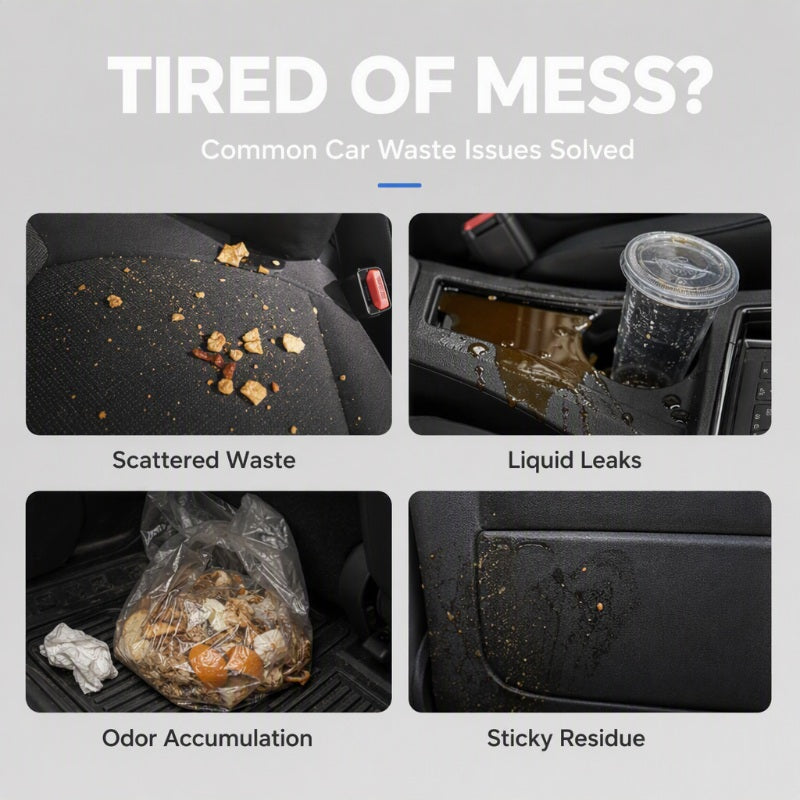 🔥Thickened Self Standing Adhesive Car Trash Bags Flat Mouth Disposable Garbage Cleaning Bags for Vehicle Desk and Kitchen