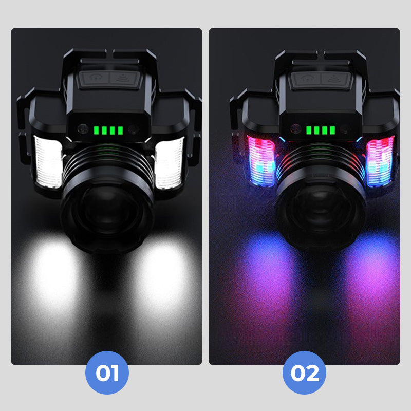 🔦👋 Rechargeable LED Headlamp – Wave Sensor Control & Adjustable Focus
