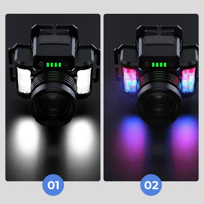 🔦👋 Rechargeable LED Headlamp – Wave Sensor Control & Adjustable Focus