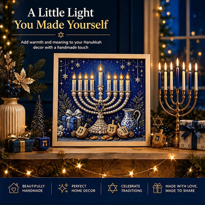 🥳2026 HOT SALE🥳DIY Hanukkah Pearl Art Kit with Wood Frame