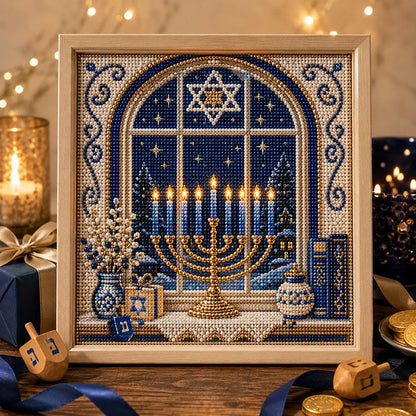 🥳2026 HOT SALE🥳DIY Hanukkah Pearl Art Kit with Wood Frame