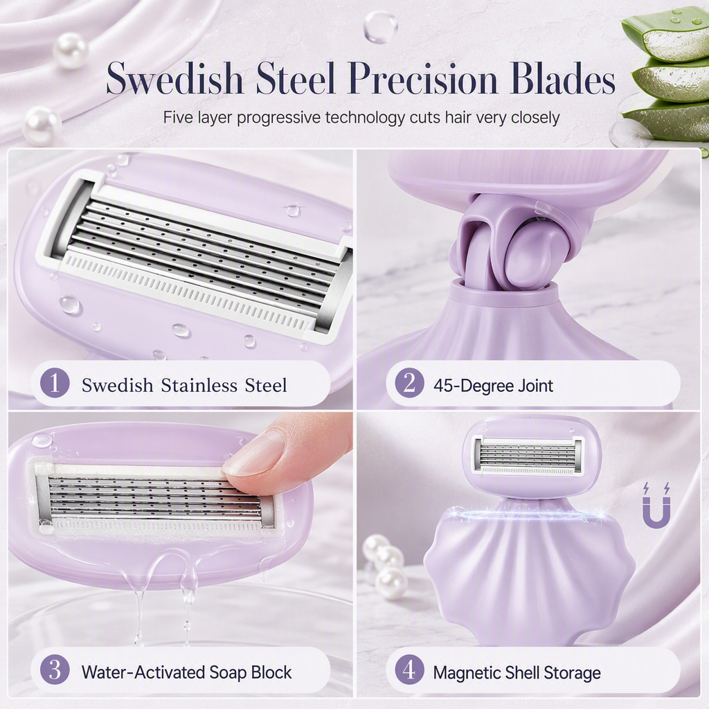 Portable Shell Shaped Manual Razor for Women