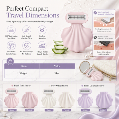 Portable Shell Shaped Manual Razor for Women