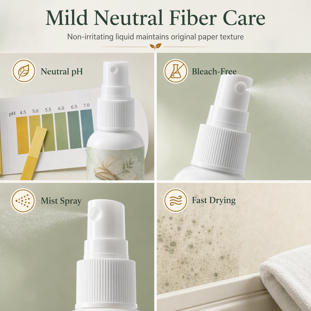 📚✨ Paper Mold & Mildew Stain Remover Spray – For Books, Pages & Documents