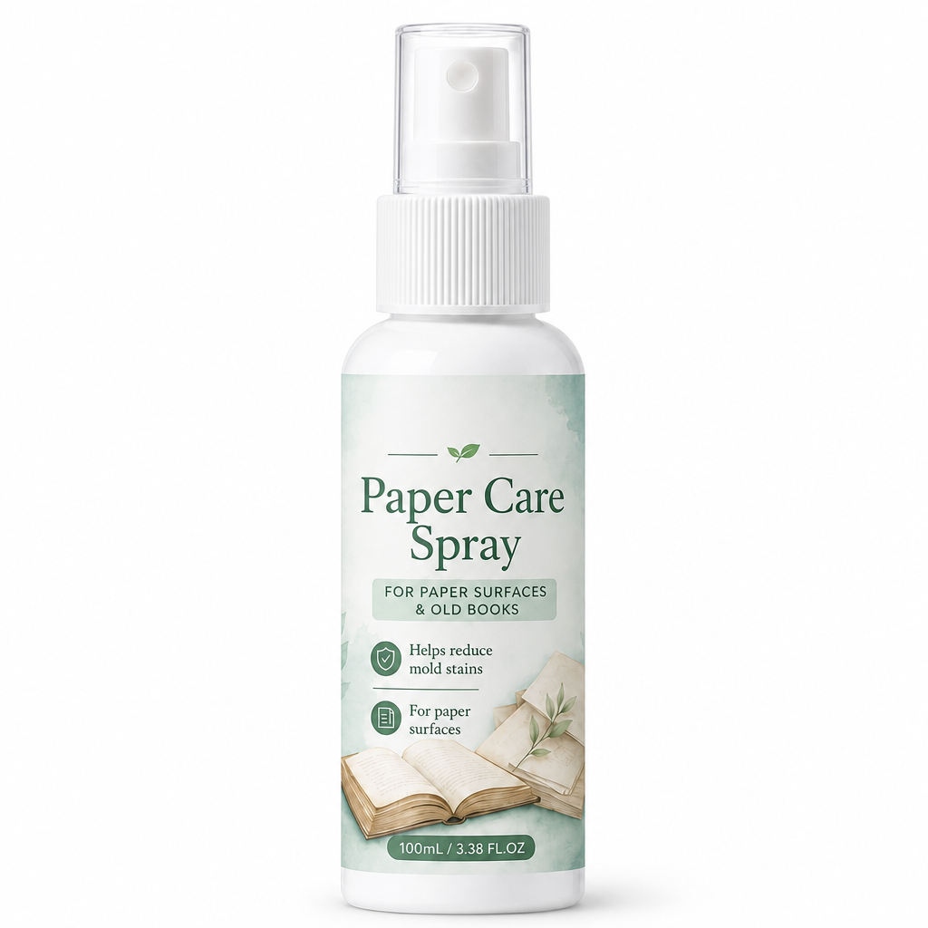 📚✨ Paper Mold & Mildew Stain Remover Spray – For Books, Pages & Documents