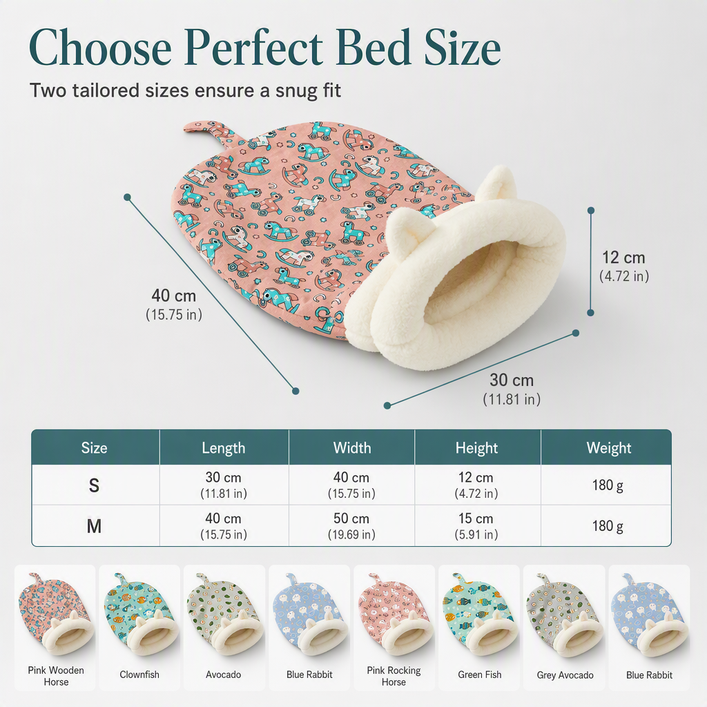 🐱🛏️Semi-Enclosed Hooded Pet Sleeping Bag Cave Bed | Draft-Blocking, Cozy Indoor Winter Rest Spot📦