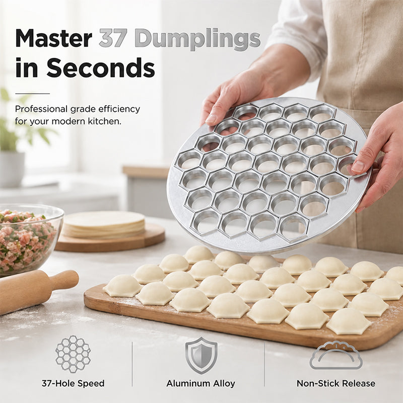 Shape 37 Dumplings Instantly! No-Fuss Aluminum Dumpling Mold