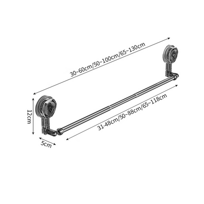 Hang Towels Instantly! No-Drill Adjustable Suction Bar