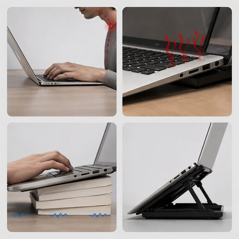 💻✨ Foldable Laptop Cooling Stand – Compact Risers for Better Angle & Airflow