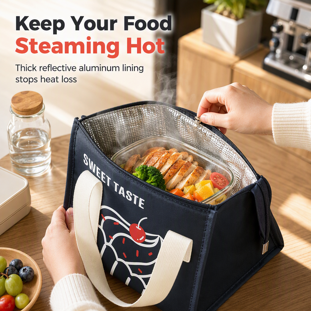 🥗 50% OFF TODAY ONLY 🔥 Insulated Thickened Lunch Bag — Hot Meals Hours After Packing