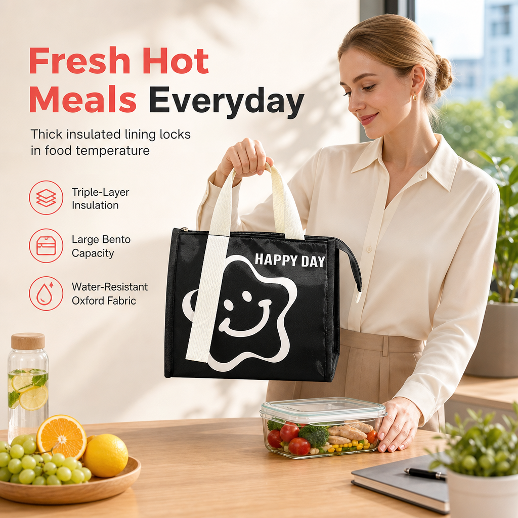 🥗 50% OFF TODAY ONLY 🔥 Insulated Thickened Lunch Bag — Hot Meals Hours After Packing