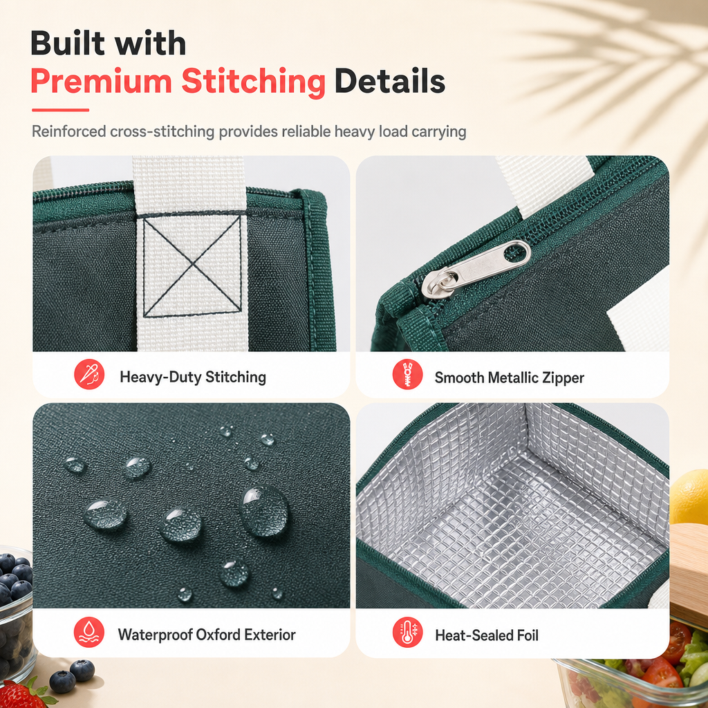 🥗 50% OFF TODAY ONLY 🔥 Insulated Thickened Lunch Bag — Hot Meals Hours After Packing