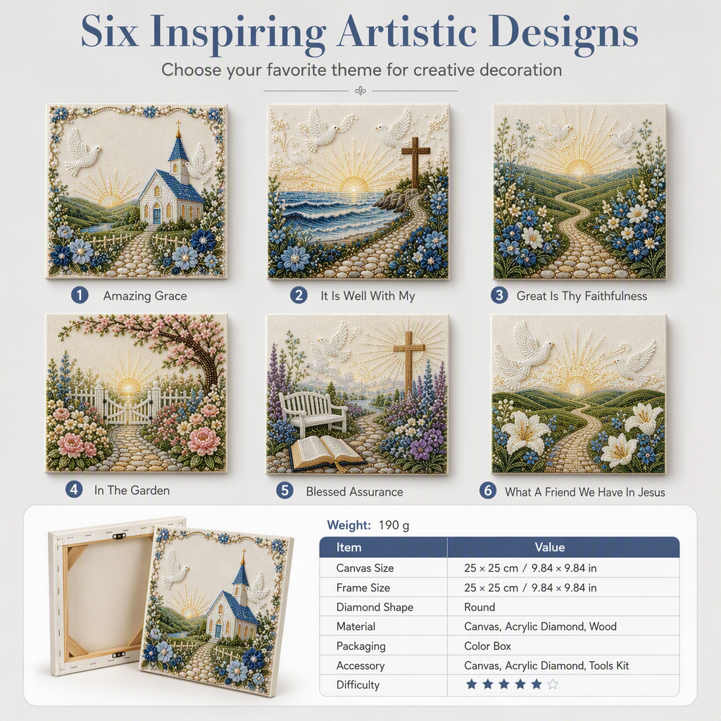✨🖼️ DIY Pearl Painting Kit – 6 Designs for Beautiful Textured Home Decor