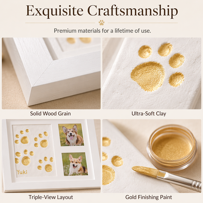 🐾 50% OFF! ✨ Baby & Pet Footprint Keepsake Frame Kit – Triple-Window Wooden Frame, Non-Toxic Soft Clay & Modern Minimalist Design – Capture Lifelong Memories in One Frame 👶