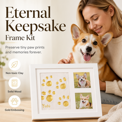 🐾 50% OFF! ✨ Baby & Pet Footprint Keepsake Frame Kit – Triple-Window Wooden Frame, Non-Toxic Soft Clay & Modern Minimalist Design – Capture Lifelong Memories in One Frame 👶