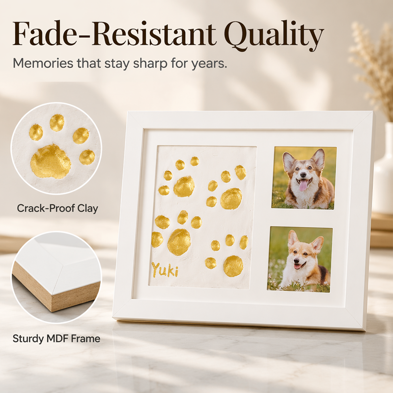 🐾 50% OFF! ✨ Baby & Pet Footprint Keepsake Frame Kit – Triple-Window Wooden Frame, Non-Toxic Soft Clay & Modern Minimalist Design – Capture Lifelong Memories in One Frame 👶