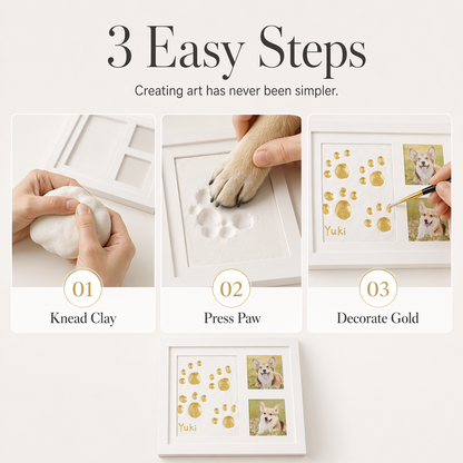 🐾 50% OFF! ✨ Baby & Pet Footprint Keepsake Frame Kit – Triple-Window Wooden Frame, Non-Toxic Soft Clay & Modern Minimalist Design – Capture Lifelong Memories in One Frame 👶