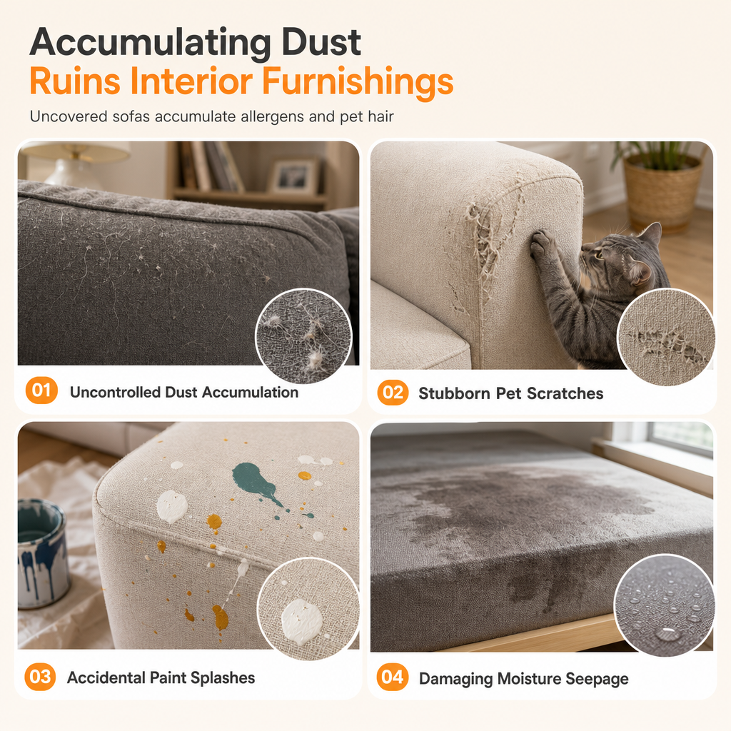 Print Elastic Bed & Sofa Dust Cover