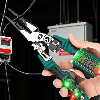 ⚡🔧 8-in-1 Digital Electrician's Pliers – Strip, Cut, Crimp & Test Voltage