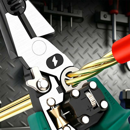 ⚡🔧 8-in-1 Digital Electrician's Pliers – Strip, Cut, Crimp & Test Voltage