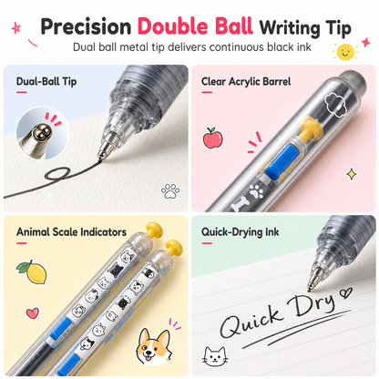 Retractable 0.5mm Quick-Drying Gel Pen Set
