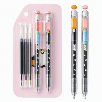 Retractable 0.5mm Quick-Drying Gel Pen Set
