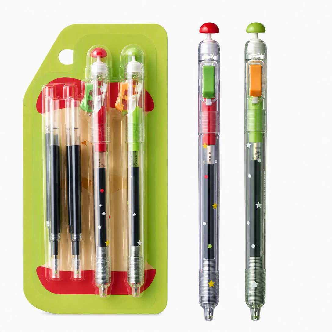 Retractable 0.5mm Quick-Drying Gel Pen Set