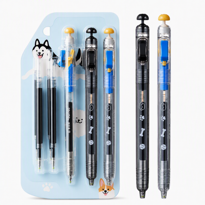 Retractable 0.5mm Quick-Drying Gel Pen Set
