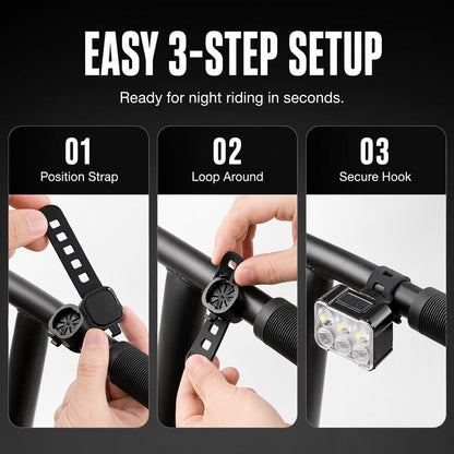 🥳2026 HOT SALE🥳💞50K+ SOLD! 🚲📱 50% OFF! Shockproof Bike Phone Mount + 6-LED Light Set – 180 lumens, Type-C rechargeable, dual independent lights, waterproof. Safe night cycling! 🛡️💪