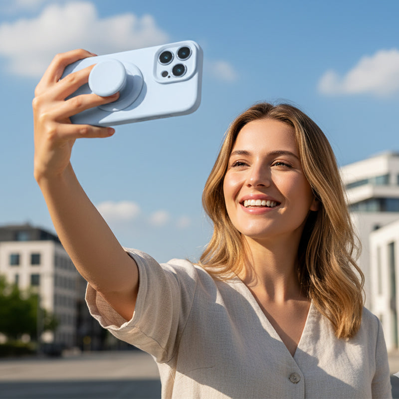 Slim Silicone Case with Magnetic Grip for iPhone Series