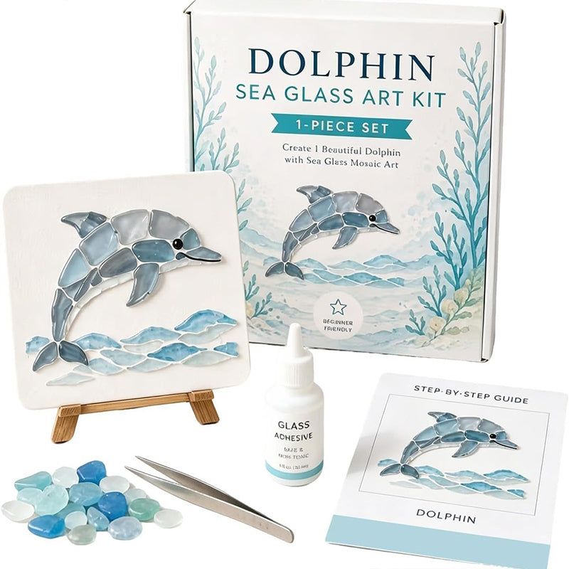 🌊✨ DIY Sea Glass Mosaic Art Kit – Create Your Own Ocean-Inspired Decor