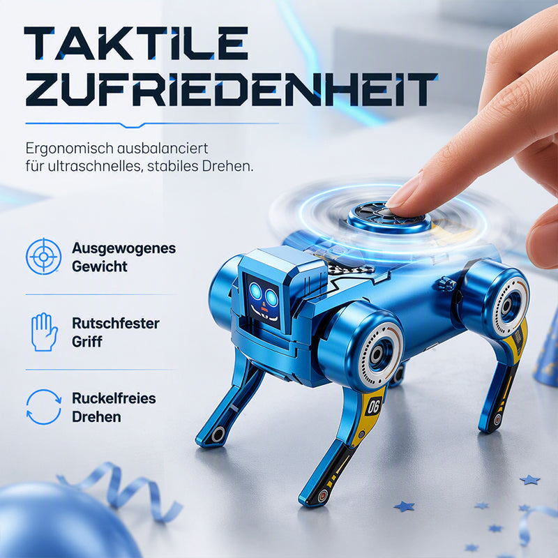 2-in-1 Wind-Up Transforming Robot Dog & Fidget Spinner