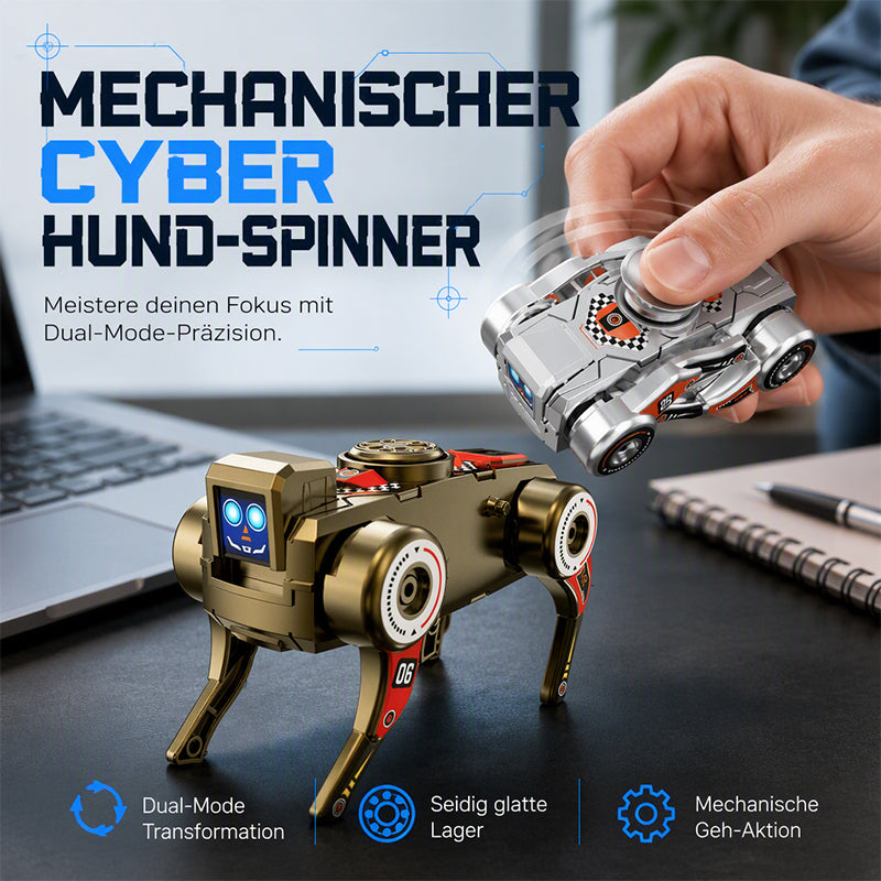 2-in-1 Wind-Up Transforming Robot Dog & Fidget Spinner